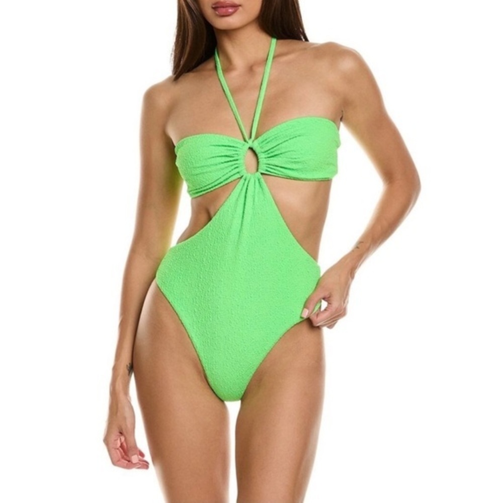 Mara Hoffman Swim Women's Lime Green 1 Pc  Textured Blanca Monokini NWT Xs #2352